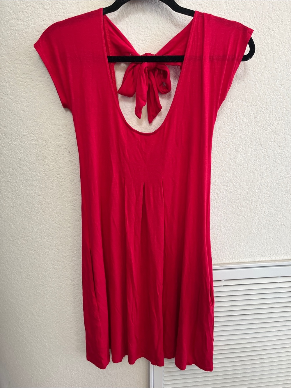 Red flowy dress with back bow